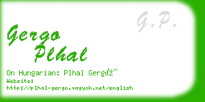 gergo plhal business card